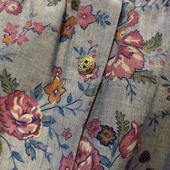 Vintage Cricket Lane A-line denim floral skirt size 18 elastic waist - Picture 2 of 4